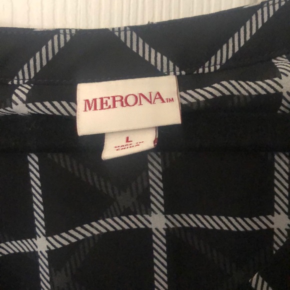 Merona black and white blouse - Picture 2 of 3